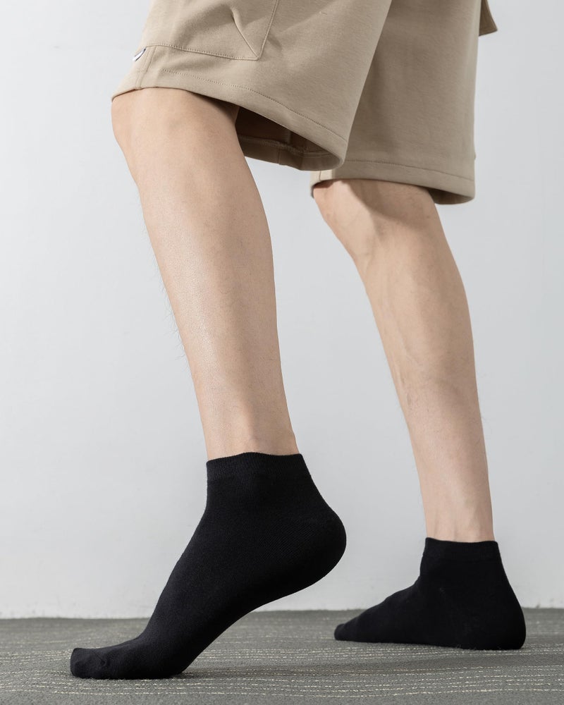DarkCom Low Cut Ankle Socks for Women and Men, 8 Pairs Thin Cotton, Size 9-13, Black - Image 3